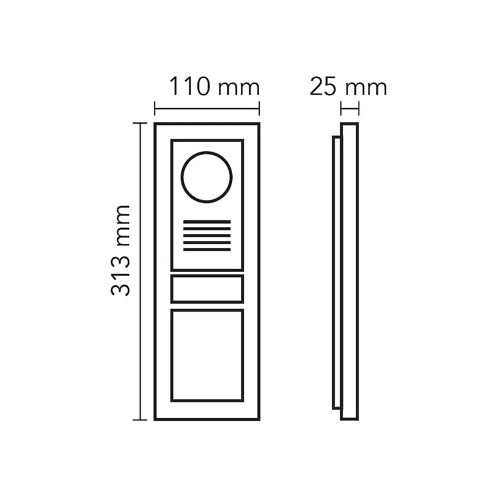 4 x 16 LCD Ekranlı Zil Paneli Bus Plus (Mekanik Butonlu) SİYAH 003004 - 3